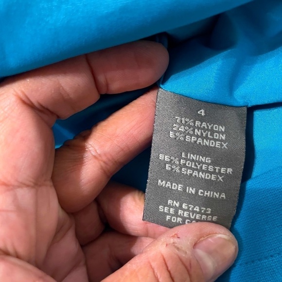 JUST TAYLOR FIT AND FLARE AQUA BLUE DRESS Size 4. - Picture 9 of 12